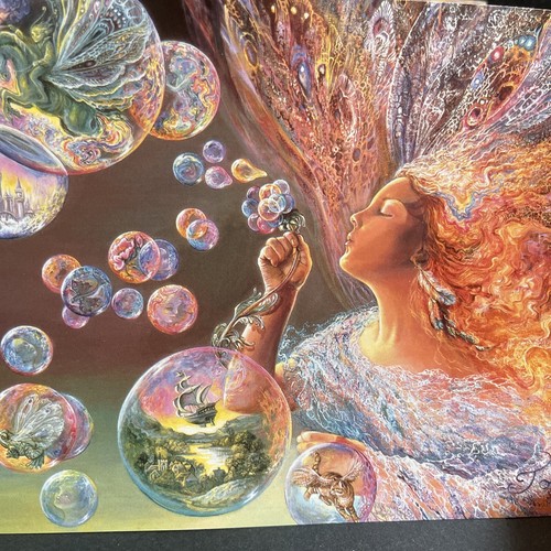 Josephine Wall Blank Card Bubble Flower Fairy blowing Magic Bubbles w/Matching E - Picture 2 of 9