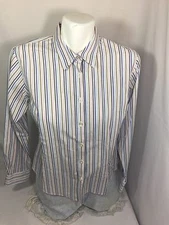 Lands End Women Shirt Size10 Made In Indonesia Button Up  Multiple Color Bin62#4