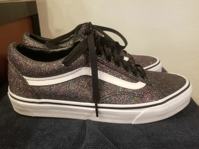 vans old skool glitter rainbow black