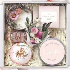 Birthday Gifts for Women Mothers Day Spa Gift Basket, Luxury Candle Set Bath