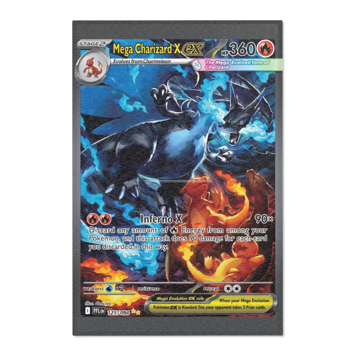 Mega Charizard X SIR 125/094 Card Rug 24x36