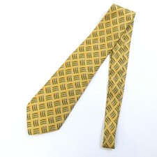 FERRAGAMO Silk Tie Necktie Yellow Floral Italy Very Good