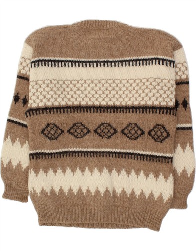 PERUVIAN CONNECTION Mens Crew Neck Jumper Sweater UK 16 Large Brown CS61 - Afbeelding 2 van 3