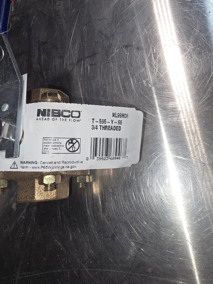 NIBCO 3/4" Bronze Full Port Ball Valve 3/4 Female NPT T-595-Y-66 NL99H08 - Image 2 of 3