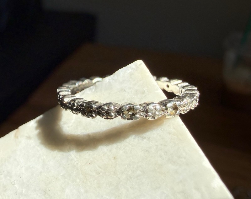Stackable Ring Lab-Created Aquamarine 1/20 ct tw Diamonds