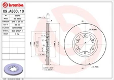 Brembo 09.A860.10 Brake Disc for Ford, Mazda