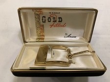New In Box MCM Anson 12k 12 Karat gold filled belt buckle Hollywood Regency