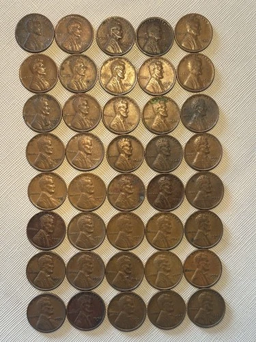 Wheat Cent Lot 40 Wheat Pennies Dates Visible In Pictures No Reserve