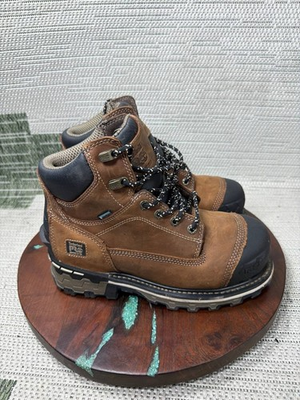 #ad Timberland Pro Boot Womens Size 8 Wide Boondock Composite Toe Work Brown Leather $84.99