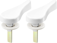 2 Sliding Door Latch Lever Spindle White Steel Pin Set for Patio Door Replacemen