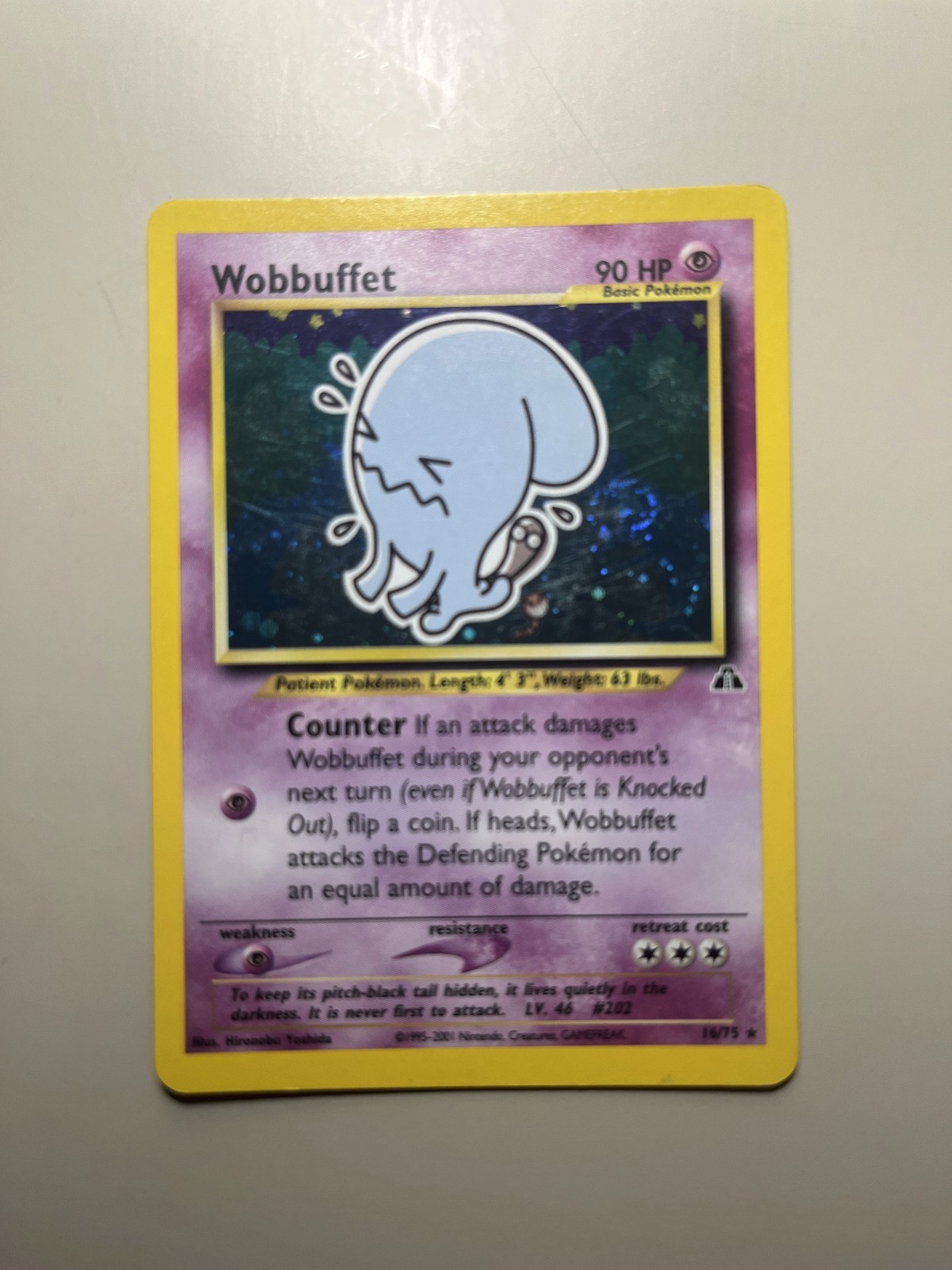 Wobbuffet - 16/75 - Holo Rare - Unlimited Edition Pokemon TCG