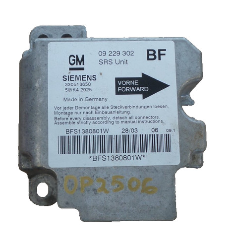 Opel Astra G T98 ab 1998- SRS Unit Airbag Steuergerät 09229302 330518650