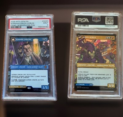 2025 MTG SPM EN NORMAN/GREEN GOBLIN PANEL BORDERLESS-FOIL PSA 9