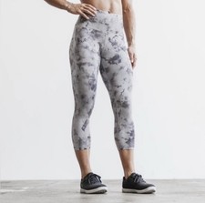 NWT NOBULL Women s High Rise Crop Tight - XS - Cloud Black Tie Dye