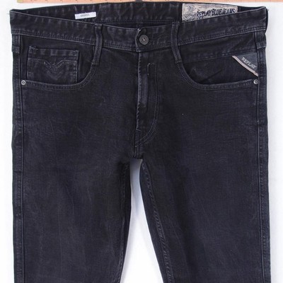 Herrens Replay M914 ANBASS Slim Tapered Elasthan Grau Jeans W32 L32