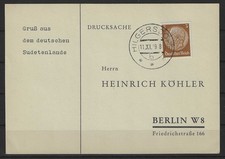 I642) Sudetenland Karte Stempel HILGERSDORF