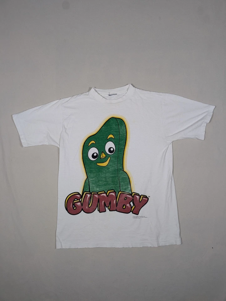 Camiseta vintage 1994 Cronies Gumby puntada única mediana años 90 dibujos animados en arcilla Foto 2 de 4