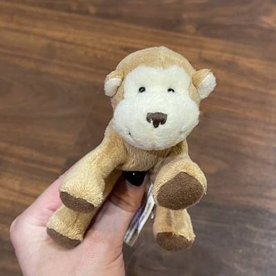 Rare Ganz Brown Monkey Miniature Magnet Mates Stuffed Animal Plush Toy 4'' HTF