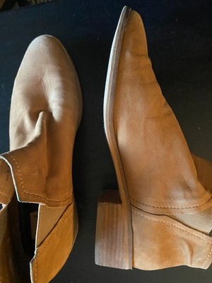 Dolce Vita Ankle Booties 10 Caramel camel Brown Suede Slip-On Boots low heel