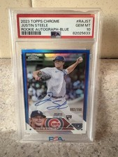 2023 Topps Chrome Justin Steele Rookie Autograph #RA-JST Blue Refractor /150
