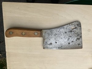 Vintage Briddell No. 860 Meat Cleaver Butcher's Knife 6" Blade USA