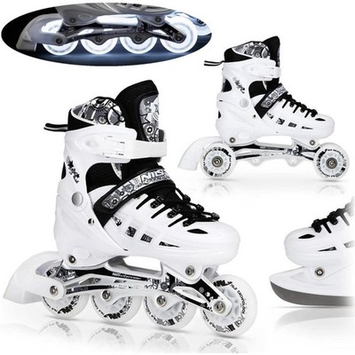 Inlineskates 4in1 Größe M(35-38) LED Inliner Schlittschuhe Rollschuhe wechselbar
