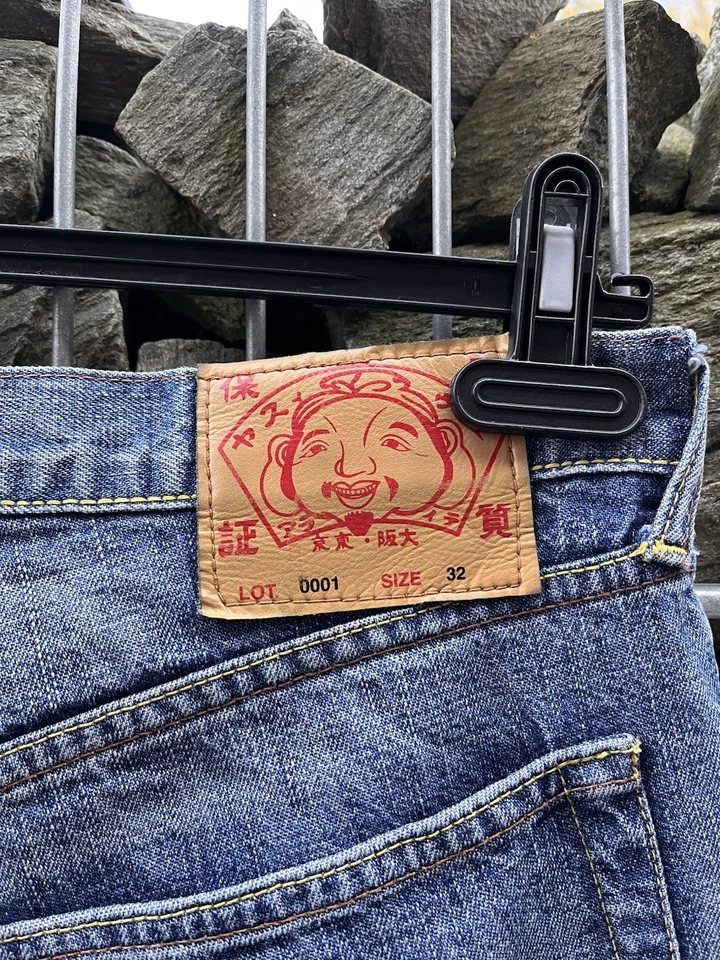 Pantalones de mezclilla vintage Evisu para hombre talla 32 gris azul raros con logotipo Y2K Japón Foto 4 de 4