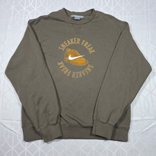 Felpa Nike vintage Y2K taglia large marrone girocollo sneaker Freak anni 2000 