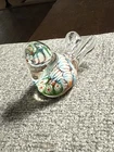 Vintage MURANO Millefiori Glass Bird Dove Paperweight 2 1/2”