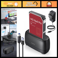 External Hard Drive Docking Station USB 3.0 for 2.5/3.5" HDD SSD, UASP, 22TB Sup