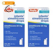 Rugby Dye-Free Infants' Gas Drops - Simethicone 20 1 Fl Oz Pack Of 2 , Pink