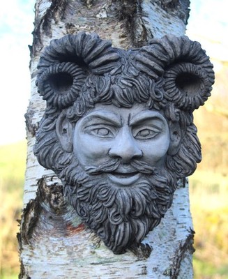 Pfanne Griechischer Gott Garten Wandbehang Satyr Piper Faun Ornament Deko Handarbeit