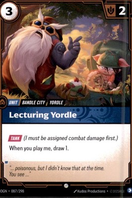 Riftbound OGN087 - Lecturing Yordle - Common - Origins