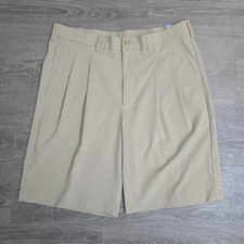 NWT PGA Tour Golf Shorts Pleated Khaki Performance Wicking Mens 34x10" Inseam