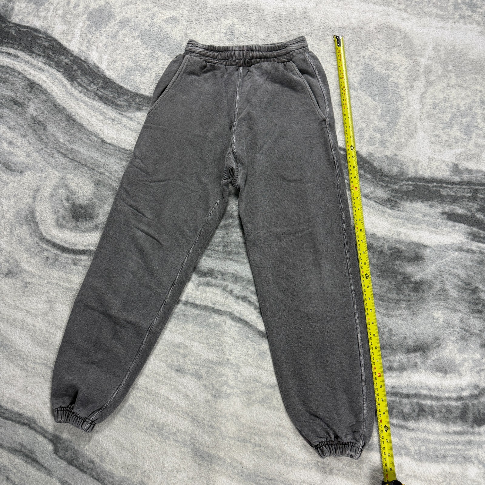 VTG Cole Buxton Grey Baggy Oversized Heavyweight Sz M Cuffed Sweatpants Joggers image 5
