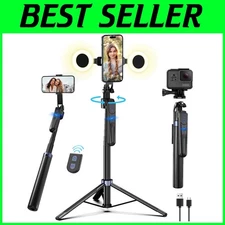 70" Auto Face Tracking Tripod with Ring Light