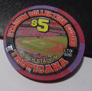 TROPICANA HOTEL CASINO 2002 (LTD 500) $5 gaming poker chip Las Vegas NV