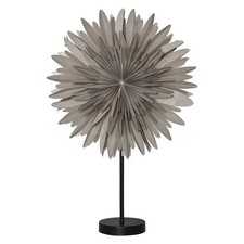 Tischlampe mit Weihnachtsstern Papier Dekostern beleuchtet in Beige und Schwarz