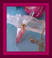 ROSE QUARTZ Urn Necklace Cremation Jewelry, ORGONE URN CRYSTAL URN NECKLACE