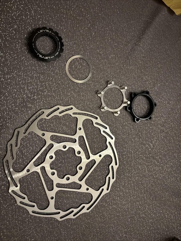 Rubble Level IS 6 Bolt To Centre Lock Disc Brake Adapter With Disc
