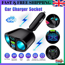 Car Cigarette Lighter Socket Adapter Dual USB Double Plug Charger Splitter 12V