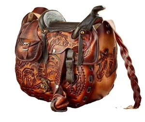 Western sac à main en cuir selle