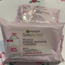 2~Garnier SkinActive Micellar Makeup Removing Wet Towelettes 25CT Sealed Retired