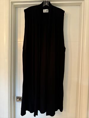 Laise Adzer Vintage Kimono Sleeveless One Size Minimalist Bohemian Lagenlook O/S