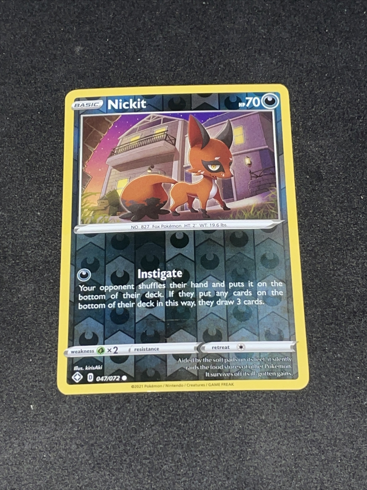 Nickit 47/72 - Shining Fates - Reverse Holo - Pokemon Card TCG