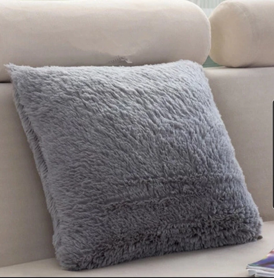 Mongolian Faux Fur Cushion Close-up