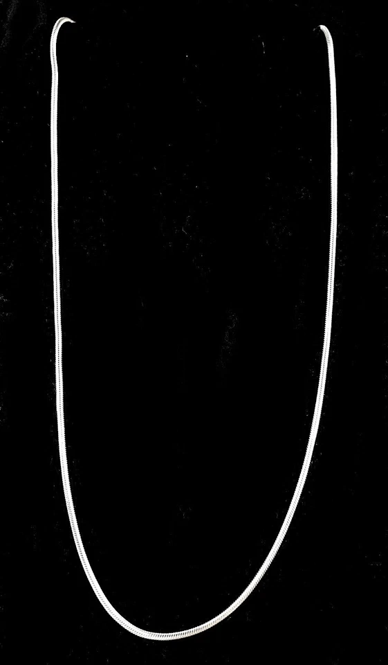 Collar Cadena Serpiente Redonda Italiana Plata Esterlina 925 Sólida 2.5MM Hecho en Italia Foto 4 de 4