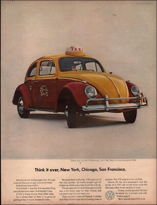 1968 Vintage ad for Volkswagen Yellow Fake Taxi auto Car photo