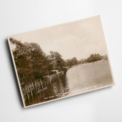 A3 DRUCK - Vintage Middlesex - Der Fluss aus Radnor Gardens, Twickenham