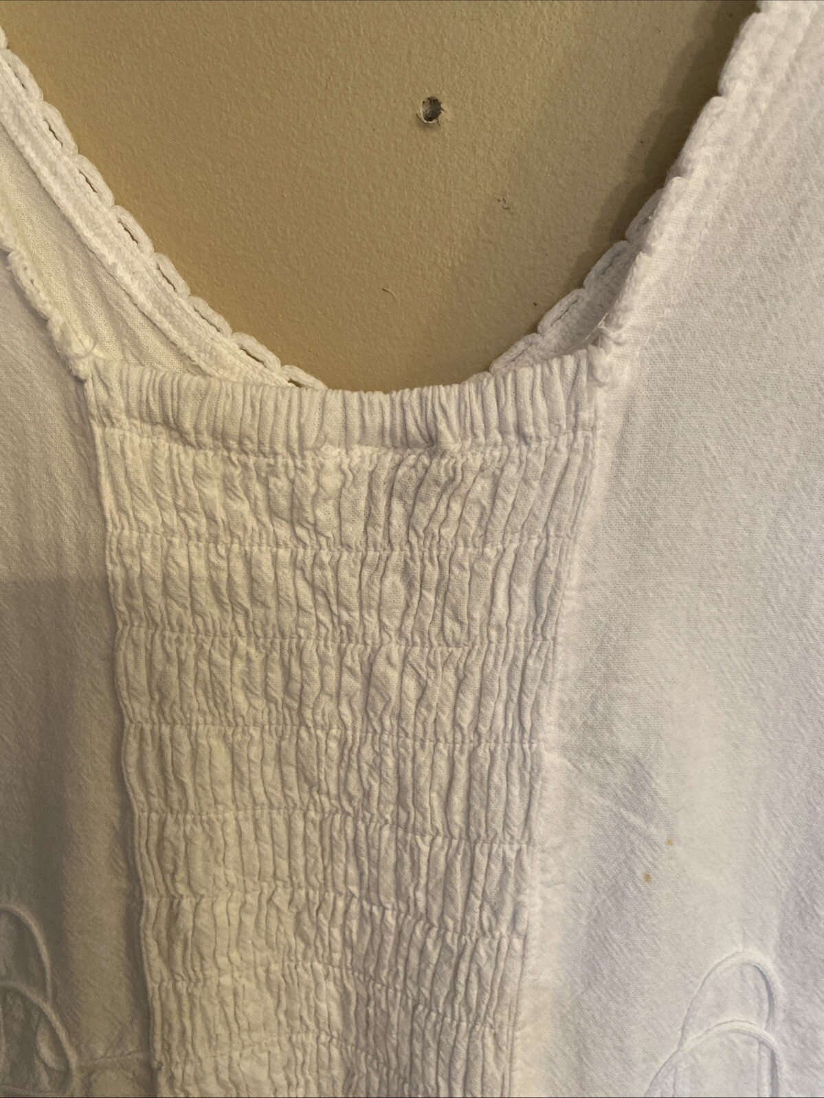 Paradise Found Sleeveless M Dress Embroidered White Cotton Cocktail Cottage Core